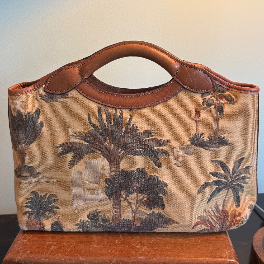 Vintage Tommy Bahama Tropical Tapestry Satchel